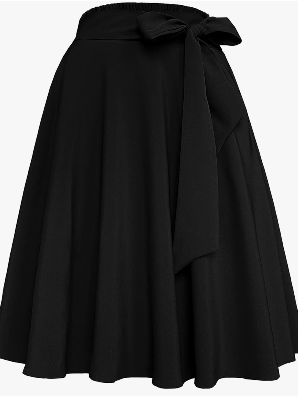 Afibi Brand Black A-line Skirt with Waist Tie